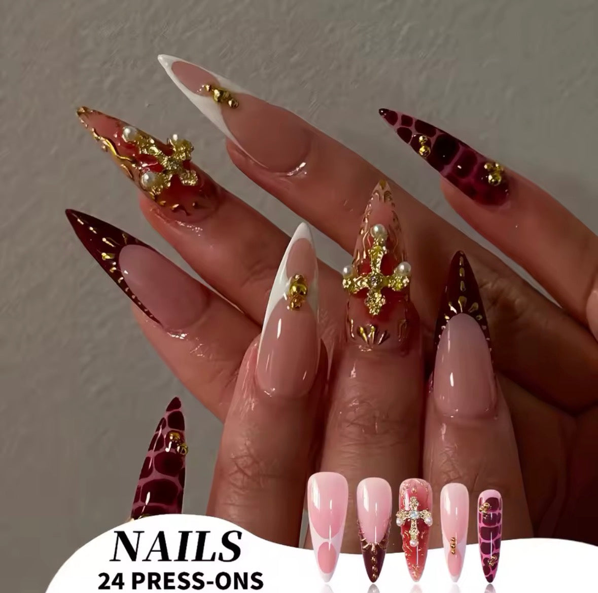Boss Chick - 24Pc Long Stiletto Press on Nails