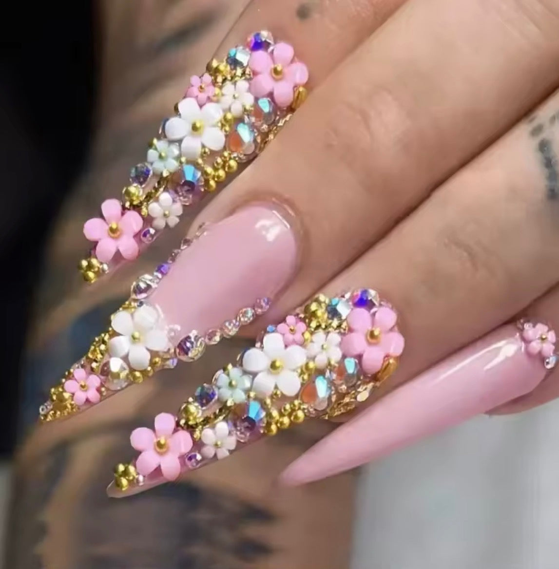 Pink Praise - 24Pc Long Stiletto Press on Nails